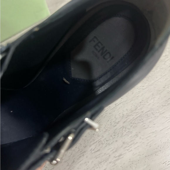 Navy Blue Fendi leather heels - Picture 2 of 3